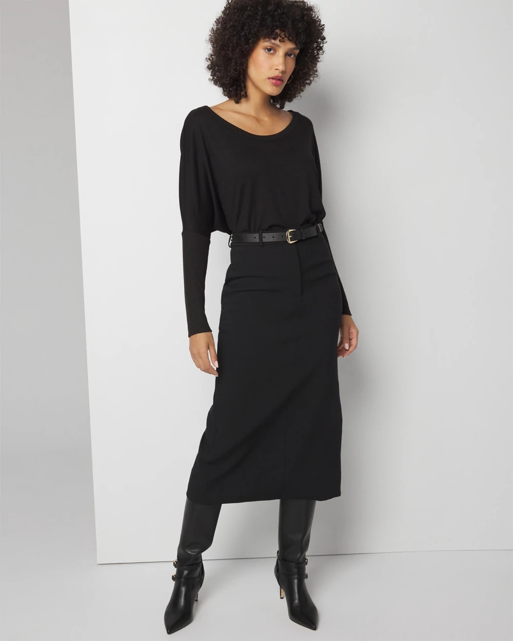 【AFFXWRKS】TROUSER SKIRT BLACK WHBM_Trouser